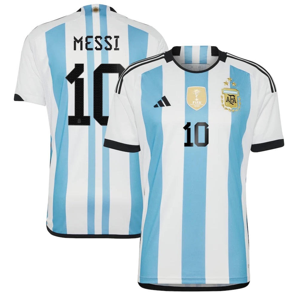 Messi Argentina Size LARGE Final Edition 2022 Qatar World Cup Jersey.